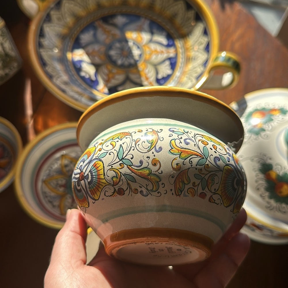 Meridiana Ceramache small artisan hand painted kitchen storage container Italy - Picture 9 of 14